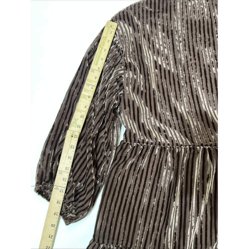 Anthropologie Maeve The Bettina Tiered Shirt Dress Mini Corduroy Edition Brown L - Picture 13 of 13